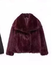 Cappotto invernale di peluche soffice Giacca con risvolto Casual Top a maniche lunghe