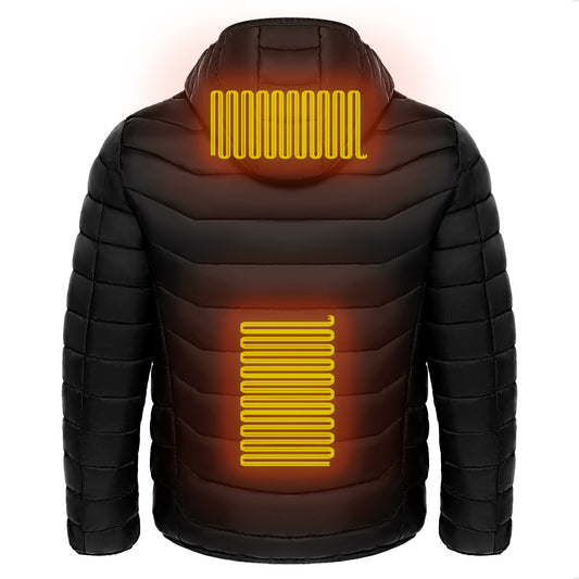 Piumino riscaldato da uomo Cappotto riscaldante elettrico Cappuccio isolato Giacca a vento 9 zone di calore