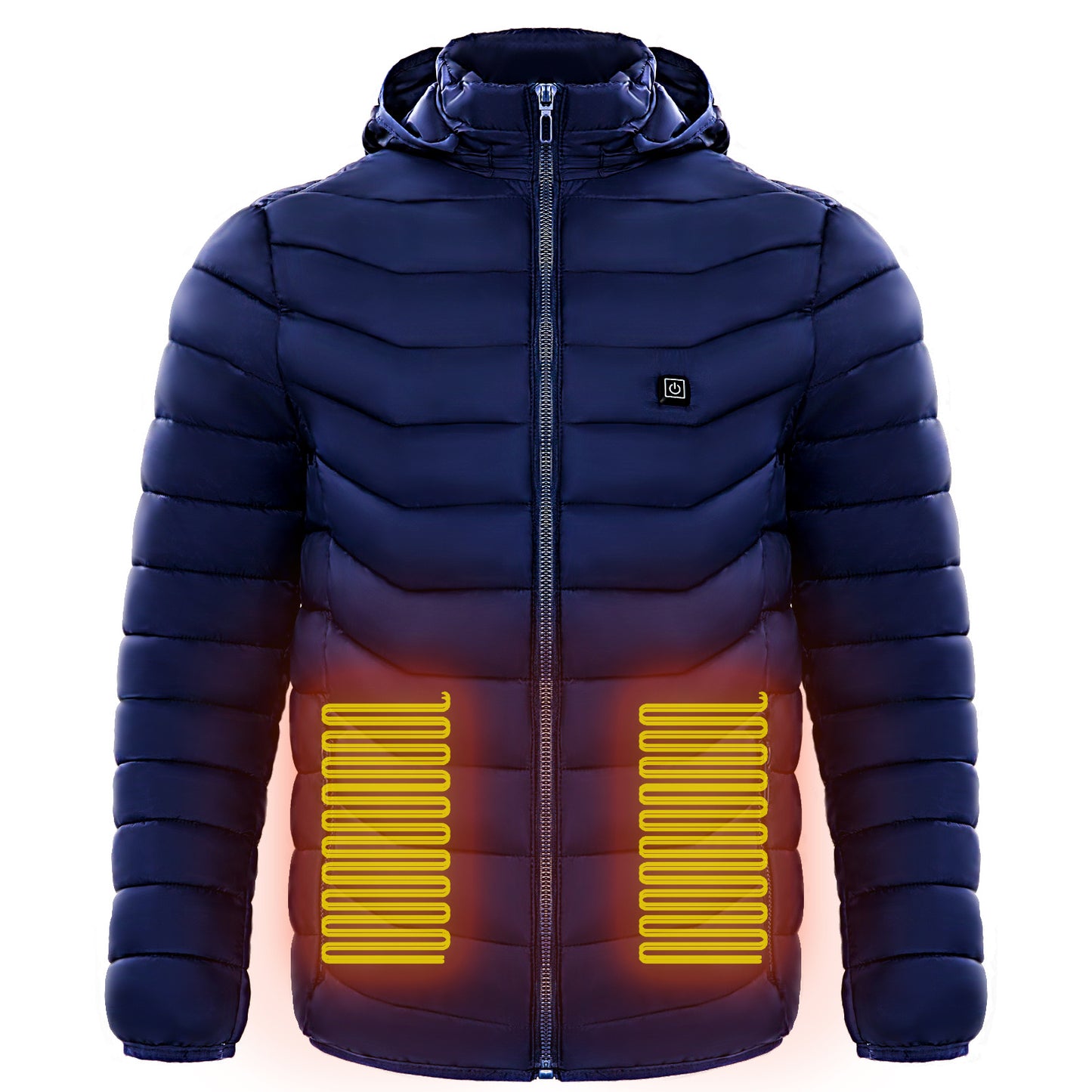 Piumino riscaldato da uomo Cappotto riscaldante elettrico Cappuccio isolato Giacca a vento 9 zone di calore