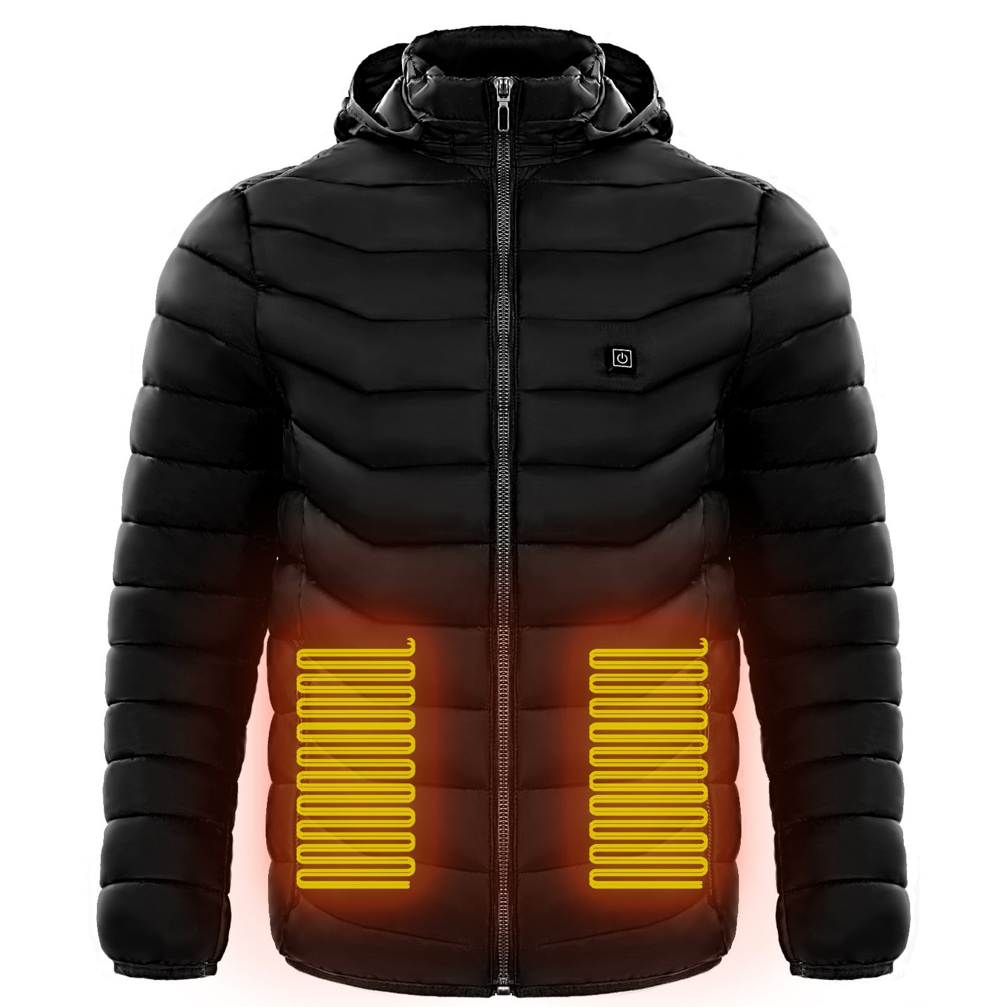 Piumino riscaldato da uomo Cappotto riscaldante elettrico Cappuccio isolato Giacca a vento 9 zone di calore